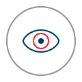 Icon of an eye enclosed in a circle.