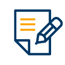 An icon showing a pencil filling in a form.