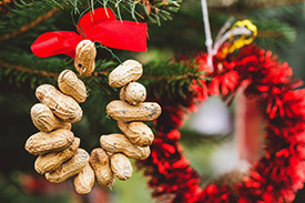 A collection of Christmas decorations.