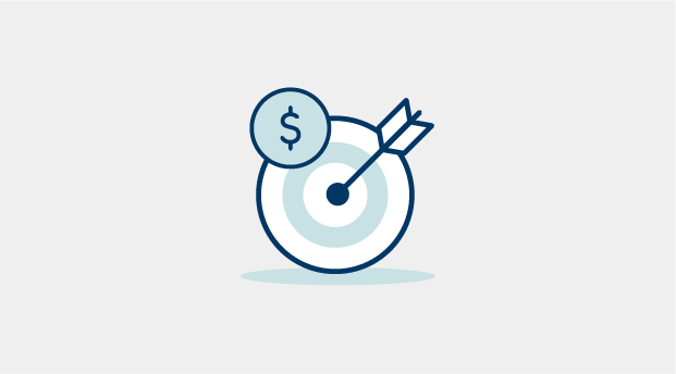 Target Saver icon of an arrow hitting a target and a dollar sign.