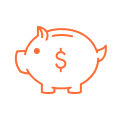 Savings accounts icon of a piggy bank.