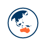 An icon of the globe with Australia highlighted; representing the sustainable approach we take to investing.