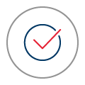 An icon of a tick representing approval.