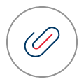 Paperclip icon, symbolising Firefighters Mutual Bank's commitment to a clutter-free, streamlined banking experience, focusing on digital efficiency and reducing physical paperwork for users.