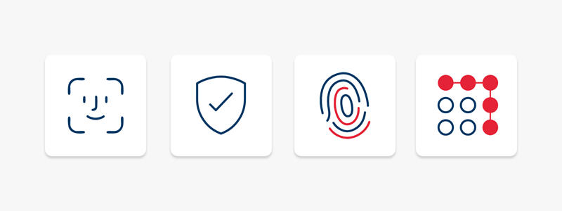A series of icons representing the different ways you have to sign into the app.