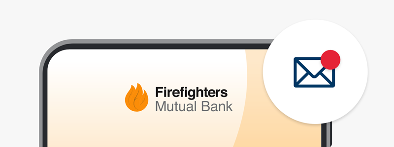 An icon of an envelope representing the secure message option to contact us through the app.